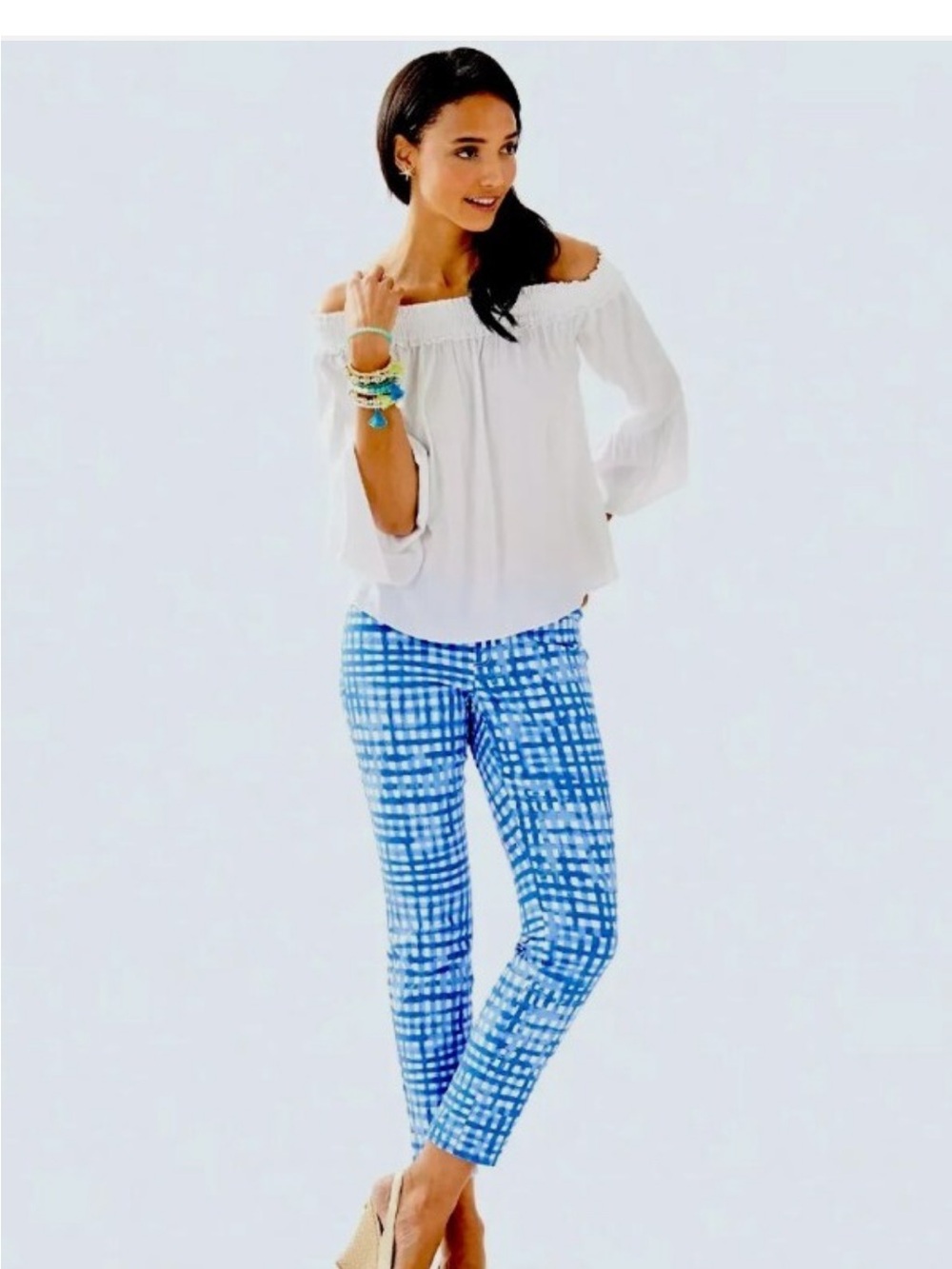Lilly Pulitzer Kelly Skinny Ankle Pants Feelin Beachy Bennet Blue Pants